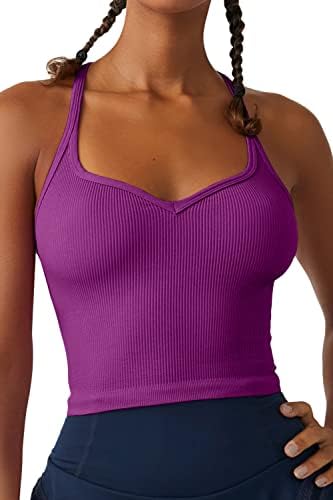 QINEN WOMENS FORMITING CAMISOLE BASEL CAMISOLE sem costura forra forrada dupla de camiseta de camiseta de camiseta