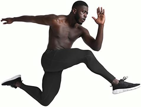 Buyjya 3 pacote calças de compressão masculina, com calças justas treino leggings atléticos de ioga seca de ioga seca