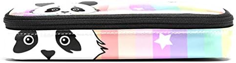 Padrão sem costura de panda fofo com arco -íris 84x55in couro de capa lápis de capa com bolsa de armazenamento com zíper duplo