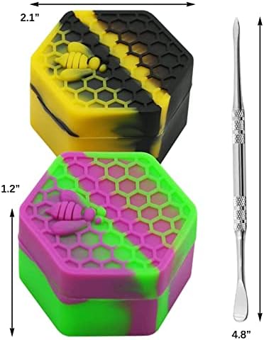 Kuvis 26 ml hexagon silicone recipiente de recipiente de abelha antiaderente com ferramenta de escultura