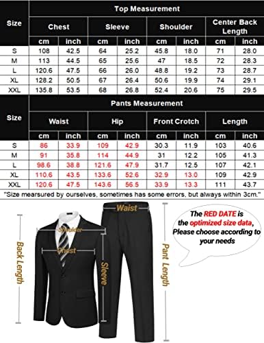 Coofandy masculino masculino de 2 trajes clássicos fit 2 botões ternos