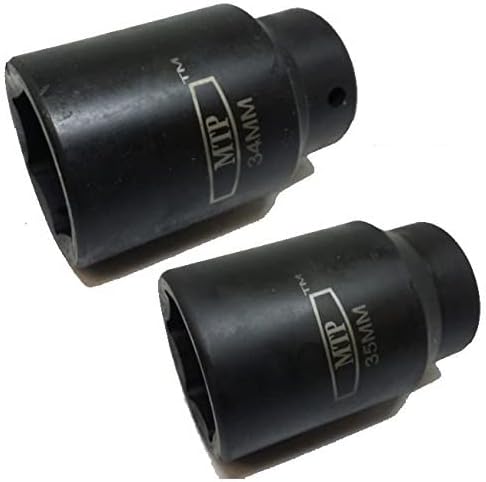 MTP 1/2 Drive, soquete de impacto de ar profundo CRV Aquecimento Métrica de 6 pontos/SAE 30mm 32mm 34mm 35mm 36mm 38mm 1-1/4 e 1-1/2