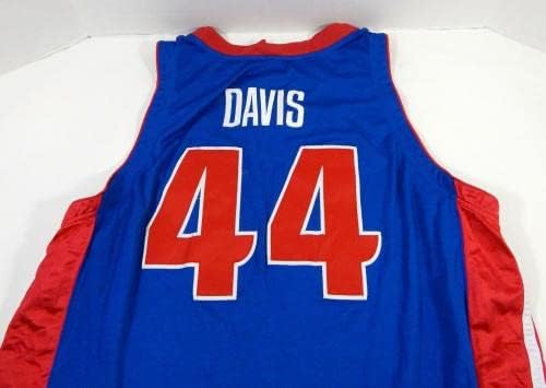 2002-03 Detroit Pistons Hubert Davis 44 Game usou Blue Jersey 54 DP15930 - Jogo da NBA usado