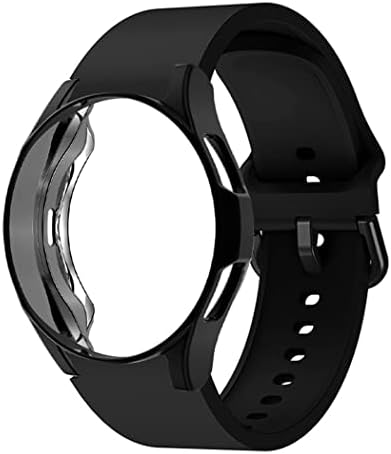 Banda de relógio de 20 mm, compatível para Samsung Galaxy Watch 5 44mm, tira de silicone suave e suave com TPU Caso de relógio