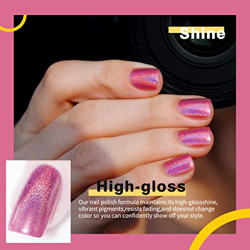 Skexiod Holo Gel Polish, 15ml Purple Holograph Gel Achaness Soak Off UV Lamp Curing precisa de unhas manicure manicure