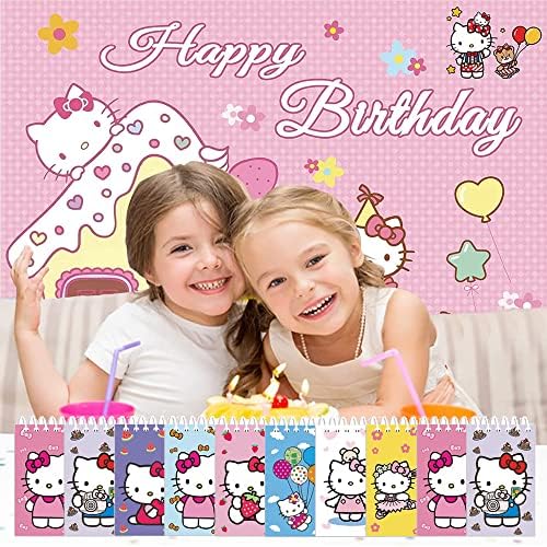 Hello Kitty Party Supplies Decorações, 24pcs Hello Kitty Party Favors Mini bloco de notas, Hello Kitty Party Decorations