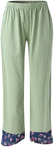Miashui adolescente calça de moletom feminina roupas casuais calças de perna larga de pernas irregulares splice solto calças