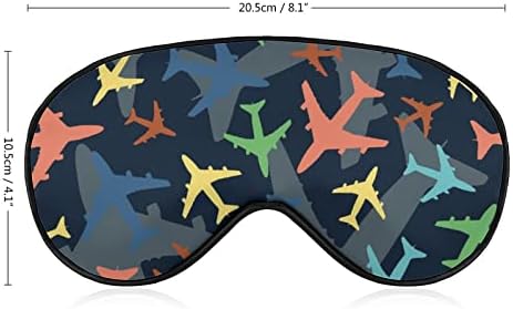 Aviões coloridos máscara do sono máscara macia tampa de máscara de olho de olhos vendados com cinta elástica ajustável