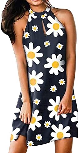 Vestidos de verão para mulheres, vestido de praia de borboleta fofa, vestido floral casual de praia ladra de vestido midi