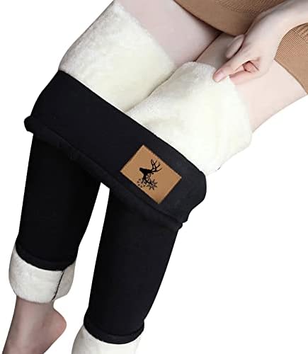 Leggings térmicas para mulheres de cintura alta rena mole de renas térmicas calças de ioga macias nuvens lã ladeiras alinhadas