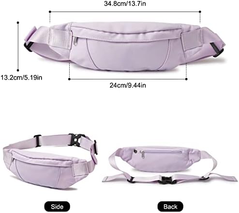 Magimodac Sport Fanny Pack Bag Crossbody Small Jogging Running Pacotes de cintura com 3 bolsos com zíper Bolsa de correia