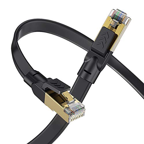 Cabo de gato 8 Ethernet 25 pés, cabo Ethernet Cabo Internet LAN CABE CABOS ALTA VELOCIDADE ETERNET CABOS - mais rápido que CAT7/CAT 6E Ethernet Cabo