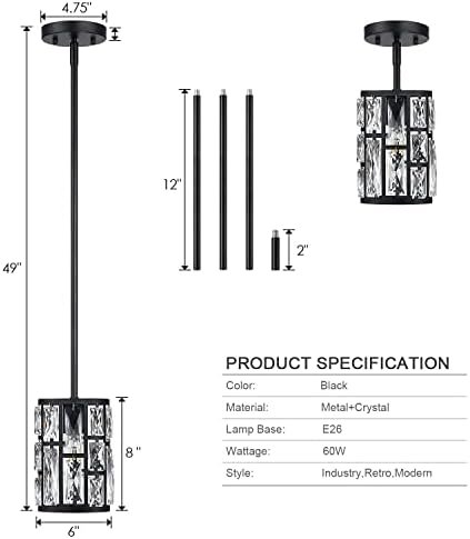 Luz de teto de montagem semi semi mexo, iluminação pendente ajustável, luminária perto do teto