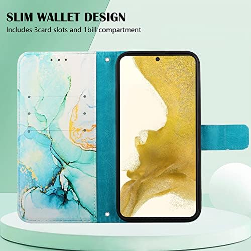 Oopkins Compatível com a caixa de carteira Samsung Galaxy S23 Plus, Design de mármore PU CATURA DE CALUME
