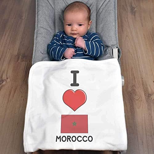 Azeeda 'I Love Marrocos' Cotton Baby Blain / Shawl