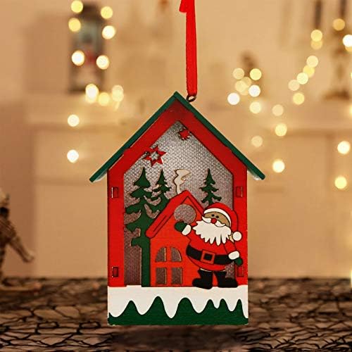 Toyandona Stuking Stuffer Gifts Lighted Christmas House Light Up Christmas Village Casas de madeira de Natal para decoração de casa de férias de Natal casa em miniatura
