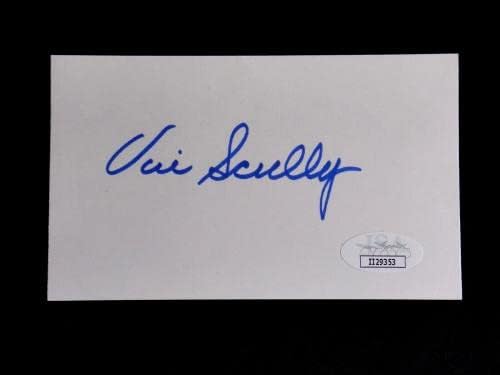 Vin Scully JSA Certificado Card de índice assinado Autograph Baseball Hof Dodgers Auto - MLB Cut Signature