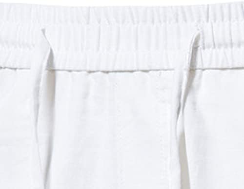 Shorts de linho de algodão meymia masculino, 2023 Summer Men Men Waist de cor sólido Creia de cadeira de caminhada na praia curta com bolsos