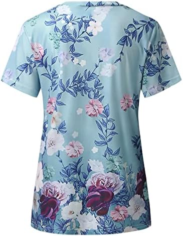Verão feminina manga curta cola de pescoço de flor top t camisetas camisetas casuais camisetas camisetas de manga comprida camiseta
