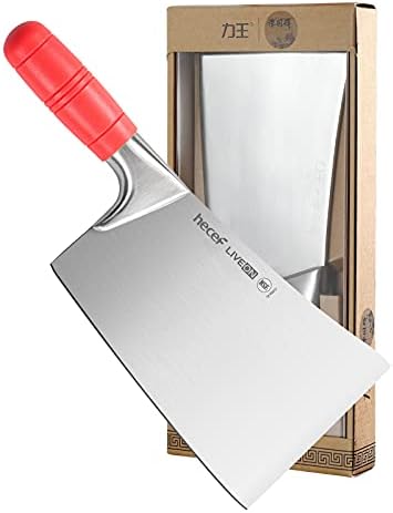 HECEF 7,4 polegadas de açougueiro forjado faca de cutelo, helicóptero chinês de faca de faca Heavey, cortador de aço inoxidável