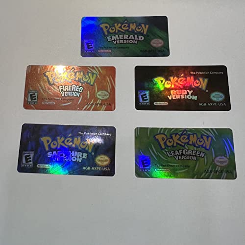 Game Boy Advance GBA Substitua cobre etiquetas holográficas de etiqueta/adesivo/peles Pokemon Ruby/Folha Verde/Emerald/Fire Red/Sapphire