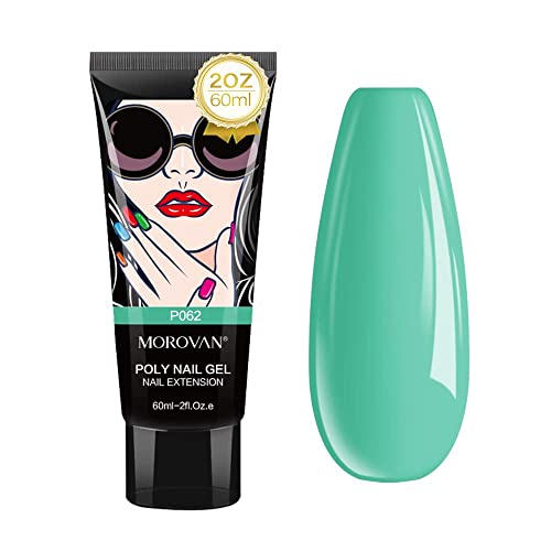 Morovan Poly Gel Pil - 60ml Green Gel Builder Gel Gel Gel Gel Trendy Nail Art Design unhas Extensão do gel Salon Nail