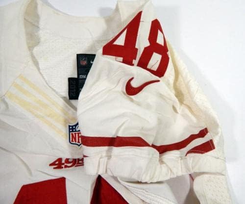 2012 San Francisco 49ers 48 Game usou White Jersey 44 DP42662 - Jerseys de jogo NFL não assinado usados