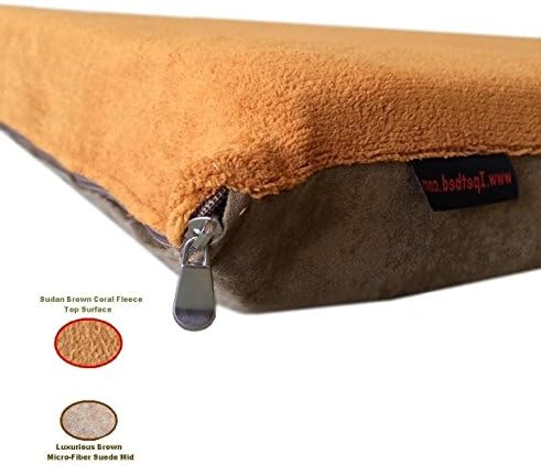 Substituição Sudão de lã de coral marrom coral micro macio marrom microsuete com zíper de estilo plano de edredão externo capa para cama de cachorro