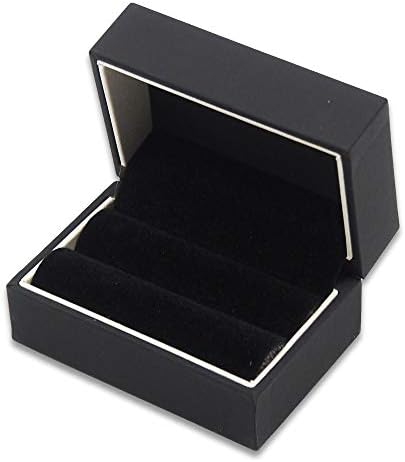 Botebox elegante caixa de anel duplo preto fosco