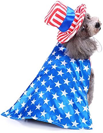 4 de julho Vestido de cachorro, tio Sam traje para animais de estimação, fantasias de bandeira dos EUA para o Dia da Independência, garoto nacional