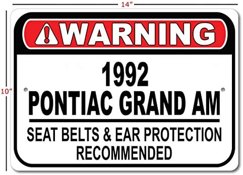 1992 92 Pontiac Grand Am Seat Belt Recomendado Recomendado Sinal de carro, sinal de garagem de metal, decoração de parede,