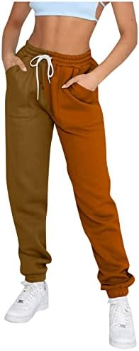 Jorasa Womens Sortpante, calça colorida Bloco de colorido Cantura elástica Coloque as calças de calça de calça de alta