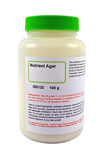 Agar nutriente, 100g - Médio de crescimento de uso geral para placas de Petri ou inclinações de tubo de ensaio - torna 4 litros