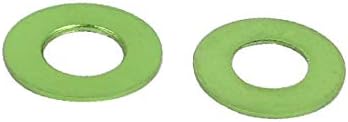 X-Dree 10pcs 0,25 mm de espessura M3 liga de alumínio plana Fende_r Pravejante verde (10pcs 0,25 mm Espesor M3 Aleación de Aluminio Guardabarros Plano Arandela de Tornillo Verde