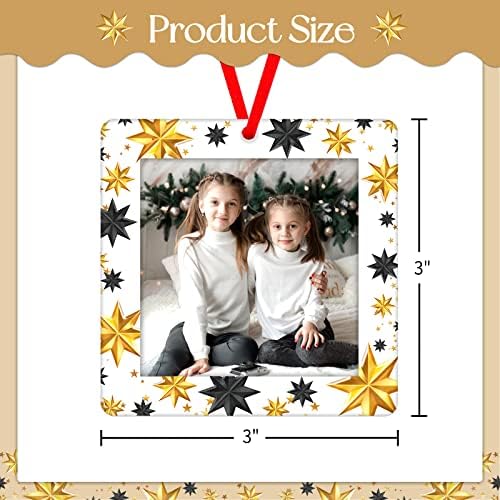 Whatsign Picture Frame Friends Christmas Ornamento 2022 Bons amigos são como estrelas ornamentos, quadro fotográfico Better