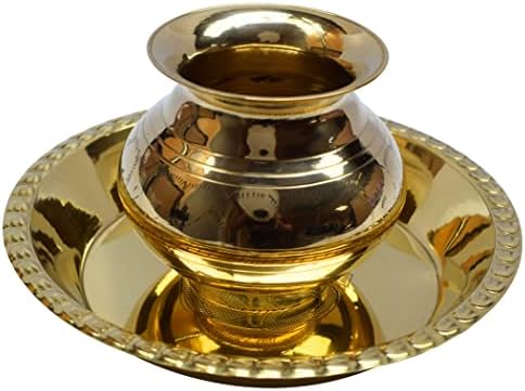 Om Shri Omkalsa Parai Puja Presentes Pooja Thali Om Gayatri Mantra Brass Kalash Lota Pot para Mandir Temple