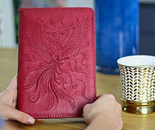 SoHospark Phoenix Reabilável Faux Leather Journal, 6x8 VEGAN LINDED REALHEIRA MULHER