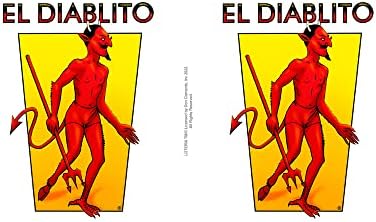 Painel de Loteria El Diablito 17 oz Garrafa de água em aço inoxidável, 17 onças, multicolorida