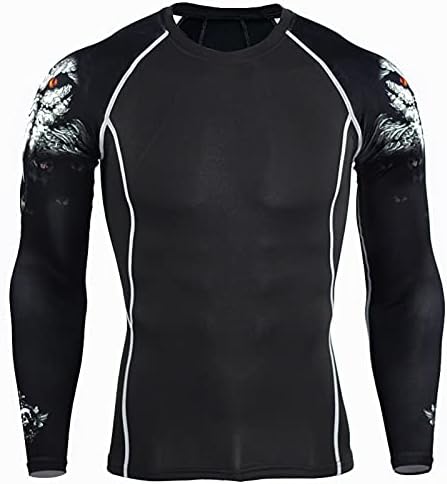 Camas de camisetas para homens ginástica execução do kit de fitness calça de compressão camisa superior de manga comprida