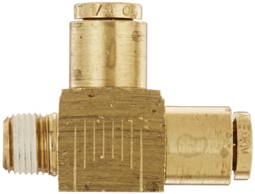 Eaton Weatherhead 1871x4x4 Brass CA360 D.O.T. Ajuste do tubo de freio de ar, camiseta, 1/4 NPT masculino x tubo od