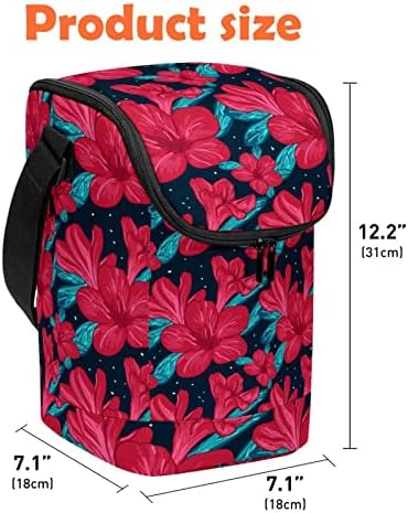 Lancheiras para homens homens, bolsa de lancheira floral tropical isolada com uma bolsa de lancheira floral com alça de