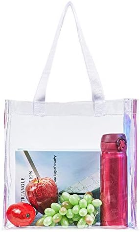 Edraco Clear Tote Bag, Saco Clear de Holograma Aprovado pelo Estádio de 2 pacote, ótimo para jogos de esportes, trabalho,