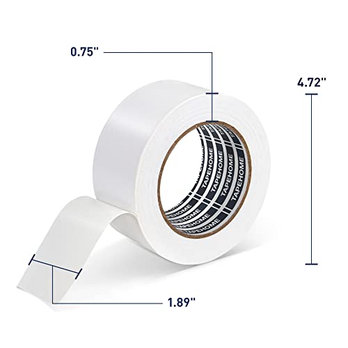 Fita de duto branco - 4 pacotes de rolos, 1,88 polegadas x 35 jardas fita adesiva à prova d'água, fins múltiplos, rasgo à mão, forte resistência máxima, valor em massa para uso interno ou externo, reparo industrial