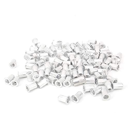 FTVogue 100pcs Pull porcas fascinantes da cabeça plana de alumínio e porca de rebite vertical m3 [m6*100pcs], porca