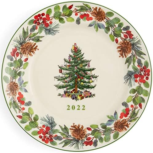 Spode - Árvore de Natal 2022 Placa Anual de Coletor- 8 polegadas