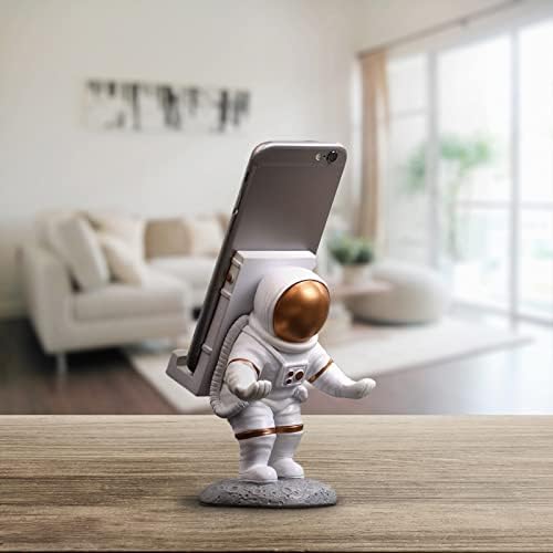 Escultura ao ar livre Tall fofo engraçado celular Stand Stand Atualizado exclusivo estilo astronauta Estilo Durável Material universal