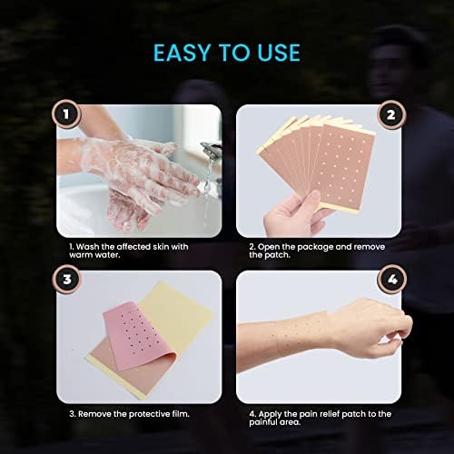 Sumifun Alívio do alívio do gesso 80 PCs- Relaxador muscular Patch para dor no pescoço, dor no ombro, dor nas costas- força