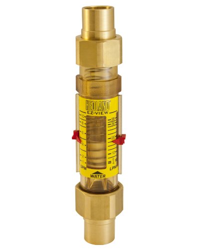 Hedland H620-016-R EZ-View Ometer, polifenilsulfona, para uso com água, faixa de fluxo de 1 a 16 gpm, suor de 3/4