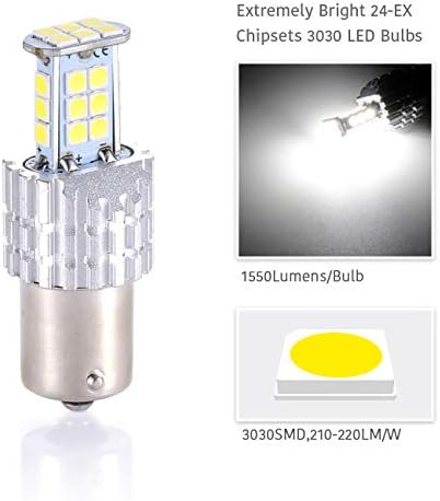 1156 luzes reversas LED, luyed 2 x 1550 lúmens extremamente brilhantes 1156 BA15S 1003 1141 7506 3030 24-EX Chipsets