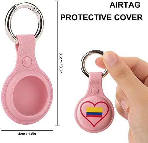 I Love Colombia Red Heart Holder para Airtag Key Ring TPU Proteção Caso Caso Localizador Tag para Pets de Bagagem